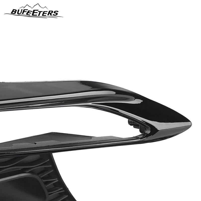 BUFEETERS   Front Bumper Upper Lower Grille Fog Light Bezels Cover Fit For 2018 2019 2020 2021 2022 INFINITI Q50 Sport,Mesh Style,Gloss Black