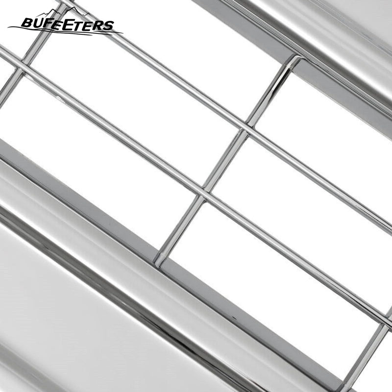 BUFEETERS  Front Bumper Grille Fit For 2009 2010 2011 2012 2013 2014 Ford F150 F-150,Horizontal Billet Style,Chrome&Silver
