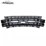 BUFEETERS Front Bumper Upper Grille Fit For 2017 2018 2019 F-250 F-350 F-450 F-550 Super Duty,Lariat Style,Matte Black