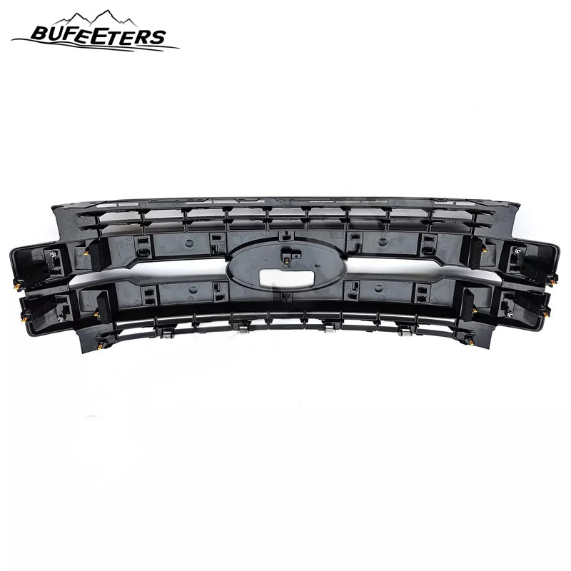BUFEETERS Front Bumper Upper Grille Fit For 2017 2018 2019 F-250 F-350 F-450 F-550 Super Duty,Lariat Style,Matte Black