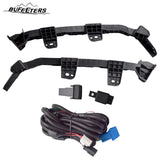 BUFEETERS  17PCS Front Grille/LED Fog Lamp/Headlight Trim/Bracket Fit For 2022 2023 Honda Civic Sedan,Factory Style,Black