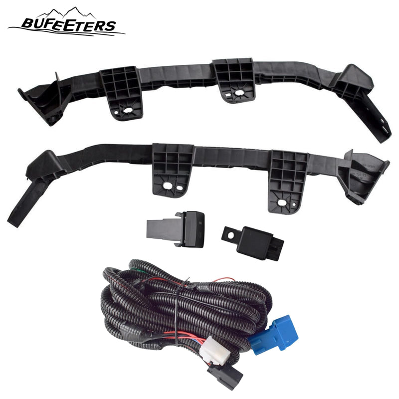 BUFEETERS  17PCS Front Grille/LED Fog Lamp/Headlight Trim/Bracket Fit For 2022 2023 Honda Civic Sedan,Factory Style,Black