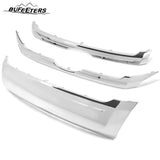 BUFEETERS  3PCS Front Upper & Center & Lower Grille Trim Fit For 2011 2012 2013 2014 Ford Edge,Factory Style,Chrome&Silver