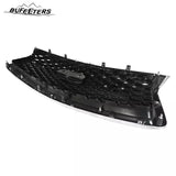 BUFEETERS   Front Bumper Upper Grille Fit For 2018 2019 2020 2021 2022 2023 INFINITI Q50 W/Sensor Holes,Mesh Style,Chrome&Black