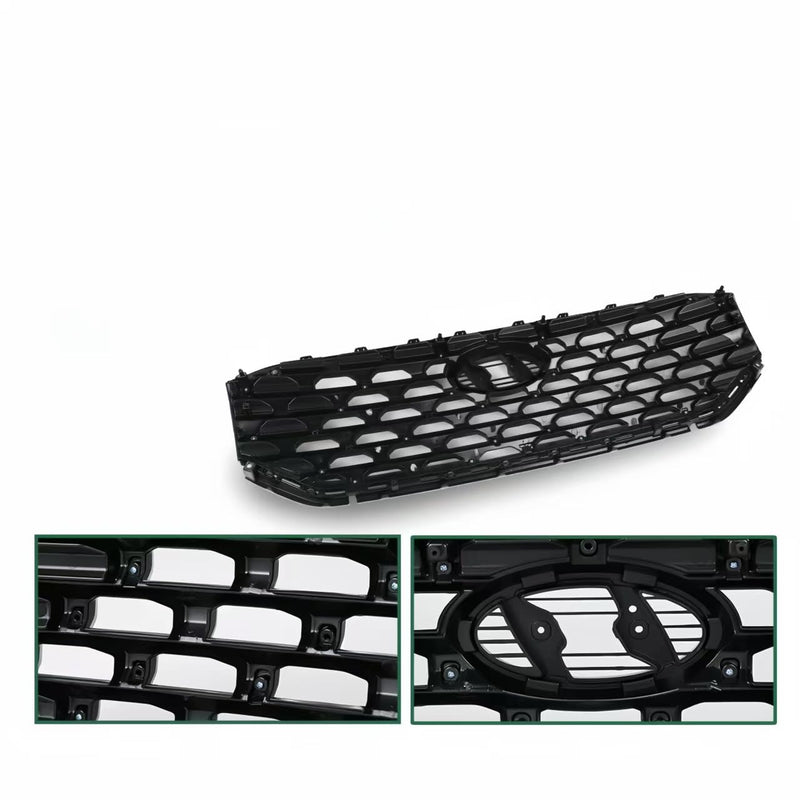 BUFEETERS   Front Bumper Upper Grille Fit For 2021 2022 2023 Hyundai Santa Fe,Honeycomb Mesh Style,Black&Chrome