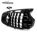 BUFEETERS Front Bumper Upper Grille Fit For 2020 2021 2022 2023 Benz H247 GLA35 GLA45 AMG Deluxe,GTR Style,Gloss Black