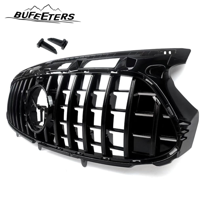 BUFEETERS Front Bumper Upper Grille Fit For 2020 2021 2022 2023 Benz H247 GLA35 GLA45 AMG Deluxe,GTR Style,Gloss Black