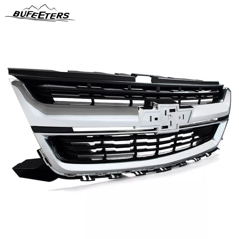 BUFEETERS  Front Bumper Upper Grille Fit For 2015 2016 2017 2018 2019 2020 Chevrolet Colorado,Mesh Style,Chrome&Black