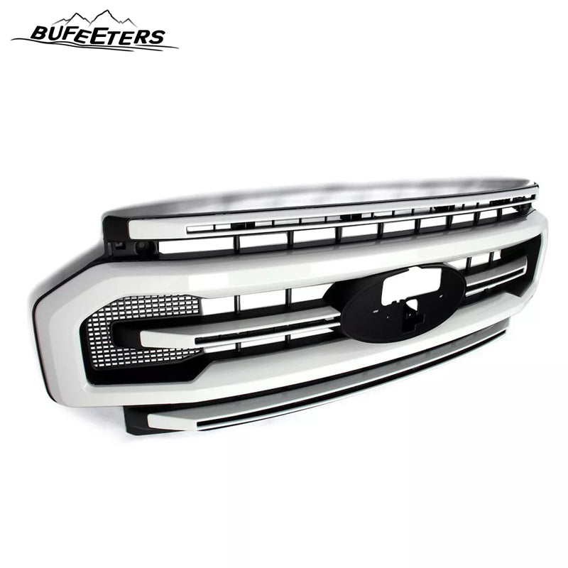 BUFEETERS Front Bumper Upper Grille Fit For 2020 2021 2022 F-250 F-350 F-450 F-550 Super Duty,Platinum Style,Oxford White&Matte Black