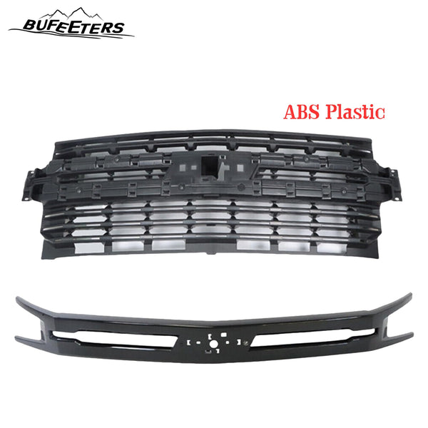 BUFEETERS Front Bumper Upper Grille Assembly Fit For 2019 2020 2021 2022 Chevy Silverado 1500,Horizontal Billet Style,Black