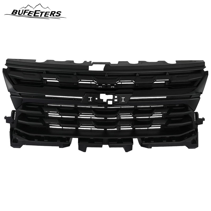 BUFEETERS Front Bumper Upper Grille  Grill W/ Gloss Black Trim Fit For 2021 2022 Chevrolet Colorado