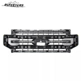 BUFEETERS Front Bumper Upper Grille Fit For 2020 2021 2022 F-250 F-350 Super Duty,Platinum Style,Brushed Satin Aluminum&Black