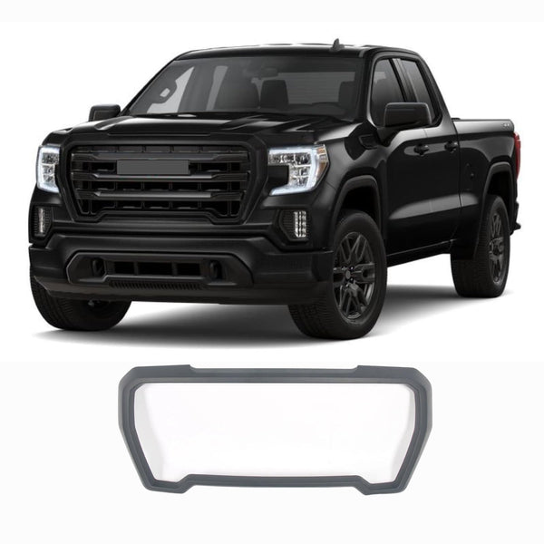 BUFEETERS Front Grille Outer Frame Suround Fit For 2019 2020 2021 GMC Sierra 1500,Factory Style,Matte Black
