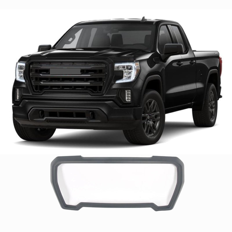 BUFEETERS Front Grille Outer Frame Suround Fit For 2019 2020 2021 GMC Sierra 1500,Factory Style,Matte Black