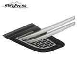 BUFEETERS  Front Grille Air Side Vent Set Fit For 2014 2015 2016 2017 Land Rover Range Rover Sport,Mesh Style,Nickel Plated