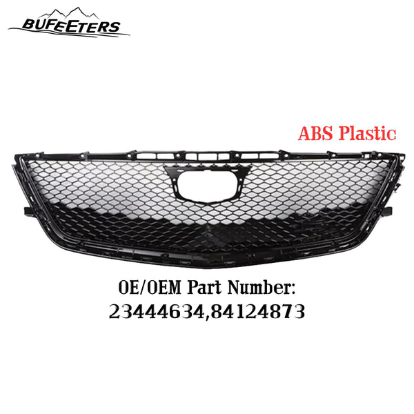 BUFEETERS  Front Mesh Radiator Bumper Upper Grille W/o Camera Hole Fit For 2016 2017 2018 Cadillac CT6,Honeycomb Style,Black