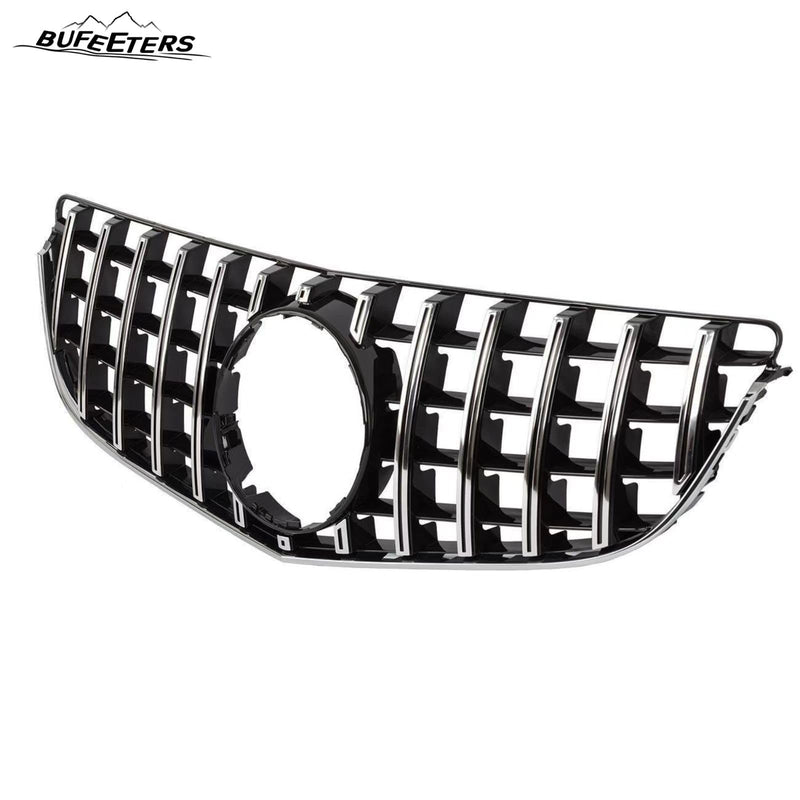 BUFEETERS   Front Bumper Upper Grille Fit For 2014 2015 2016 2017 Mercedes Benz E-CLASS C207 W207 Coupe,GTR Style,Chrome&Black