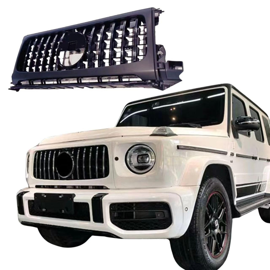 BUFEETERS  Front Bumper Upper Grille Mesh Vent Trim Grill Bar Fit For Benz G Class W464 G350 G500,Black