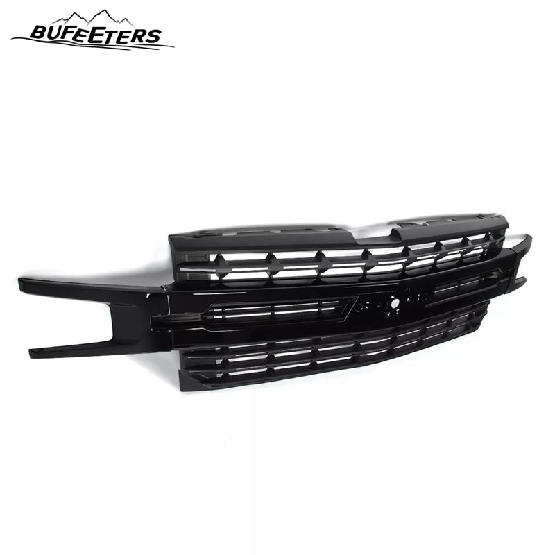 BUFEETERS Front Bumper Upper Grille Assembly Fit For 2019 2020 2021 2022 Chevy Silverado 1500,LTZ Style/Horizontal Billet Style,Gloss Black
