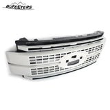 BUFEETERS Front Bumper Upper Grille Fit For 2017 2018 2019 F-250 F-350 F-450 F-550 Super Duty,Platinum Style,White Platinum&Matte Black