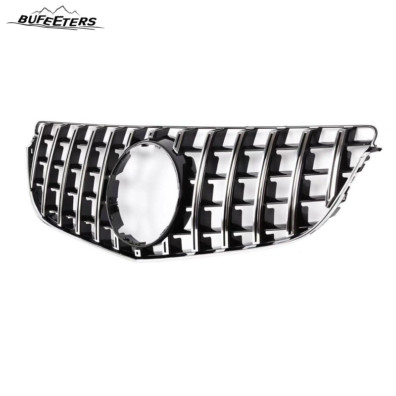 BUFEETERS   Front Bumper Upper Grille Fit For 2014 2015 2016 2017 Mercedes Benz E-CLASS C207 W207 Coupe,GTR Style,Chrome&Black