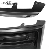 BUFEETERS Front Bumper Upper Grille W/ LED Light Fit For 2011 2012 2013 2014 GMC Sierra 2500HD 3500HD Matte Black