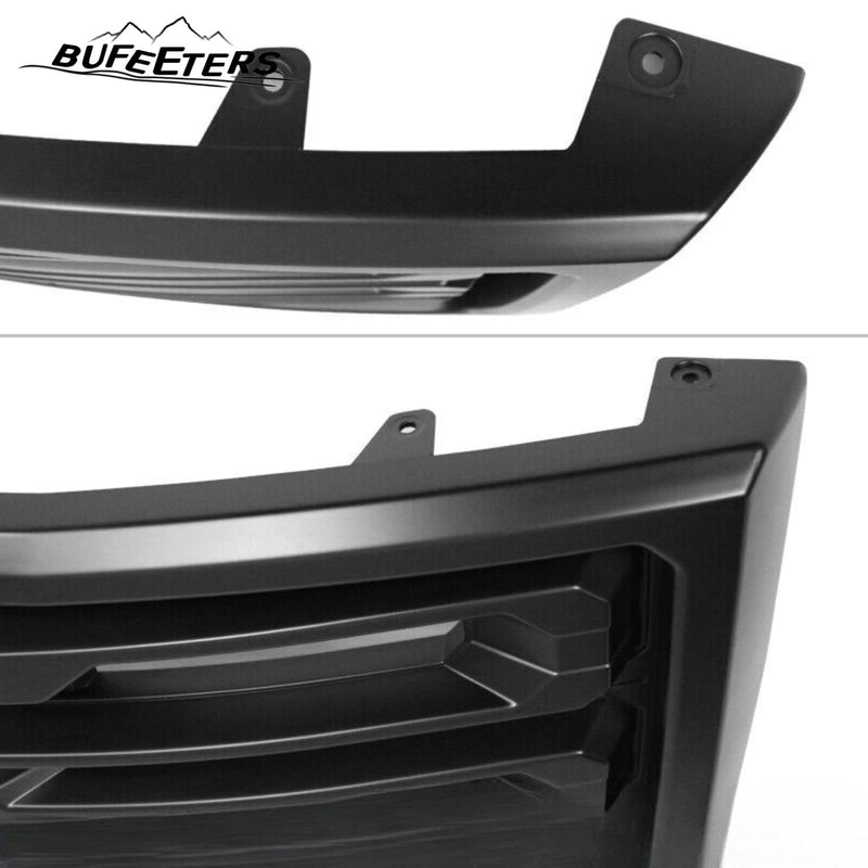 BUFEETERS Front Bumper Upper Grille W/ LED Light Fit For 2011 2012 2013 2014 GMC Sierra 2500HD 3500HD Matte Black