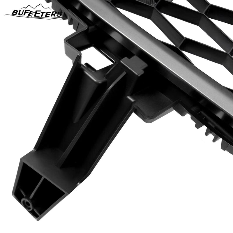 BUFEETERS  Front Bumper Lower Grille with Chrome Surround Center Molding Fit For 2010 2011 2012 Mazda CX-9,Black+Dark Gray+Chrome