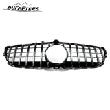 BUFEETERS  Front Bumper Upper Grille W/Camera Hole Fit For 2015 2016 2017 2018 Mercedes Benz W218 CLS400 CLS550,GTR Style,Chrome&Black