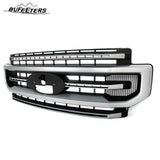 BUFEETERS Front Bumper Upper Grille Fit For 2020 2021 2022 F-250 F-350 Super Duty,Platinum Style,JS Iconic Silver&Black