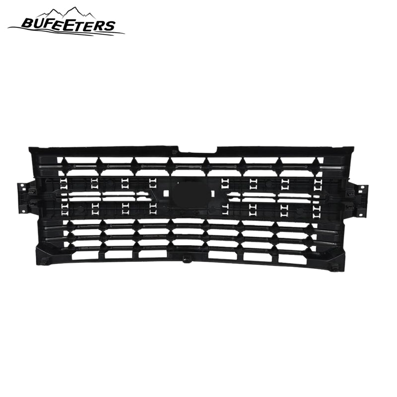 BUFEETERS Front Bumper Upper Grille W/Chrome Trim Fit For 2019 2020 2021 Chevy Silverado 1500,Horizontal Billet Style,Chrome&Black
