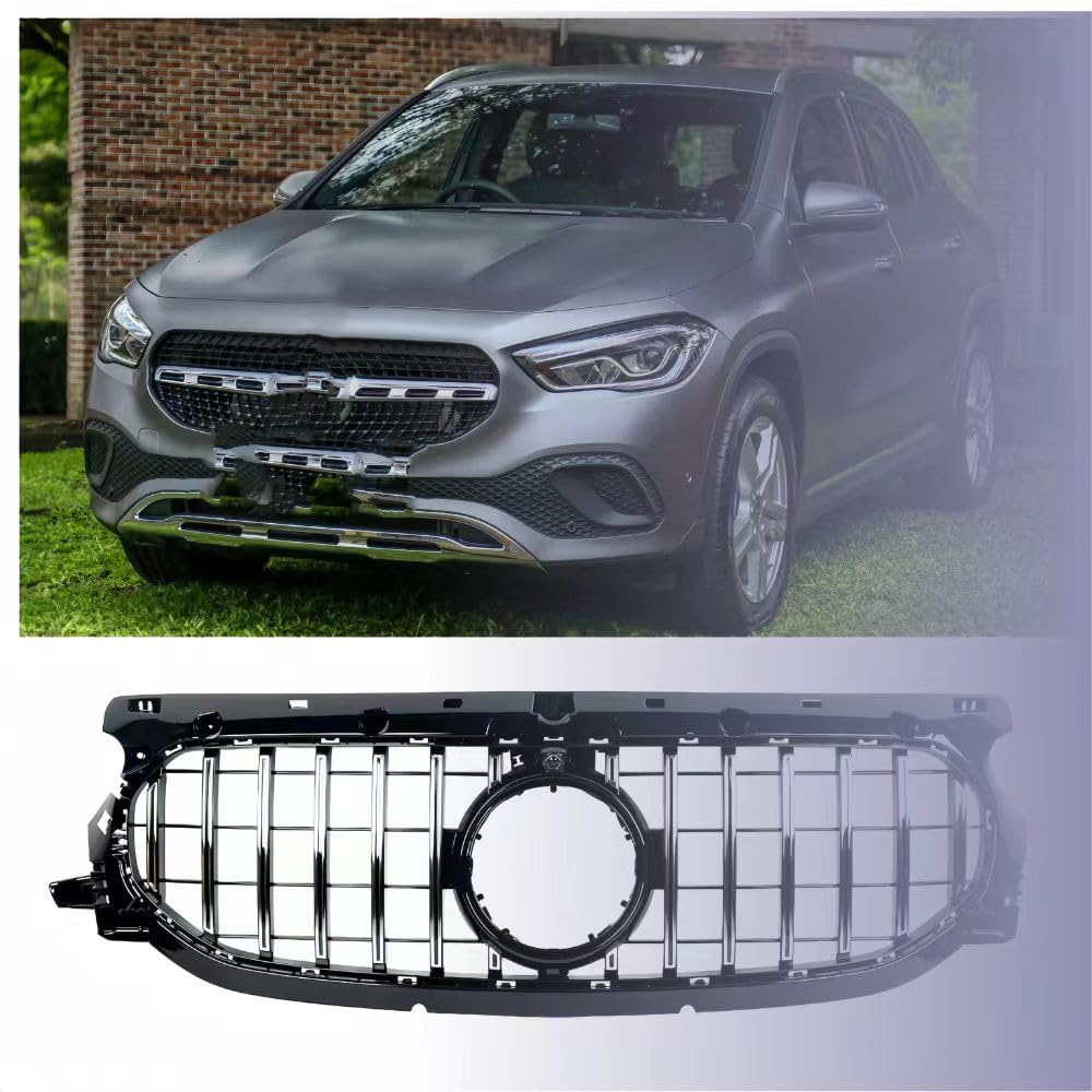BUFEETERS GT Grille Fit  For 2021 2022 2023 2024 H247 GLA  AMG GLA200 GLA250   Black Chrome