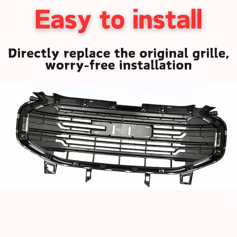 BUFEETERS Front Bumper Upper Grille Grill Fit For 2018 2019 2020 2021 GMC Terrain,Black & Chrome