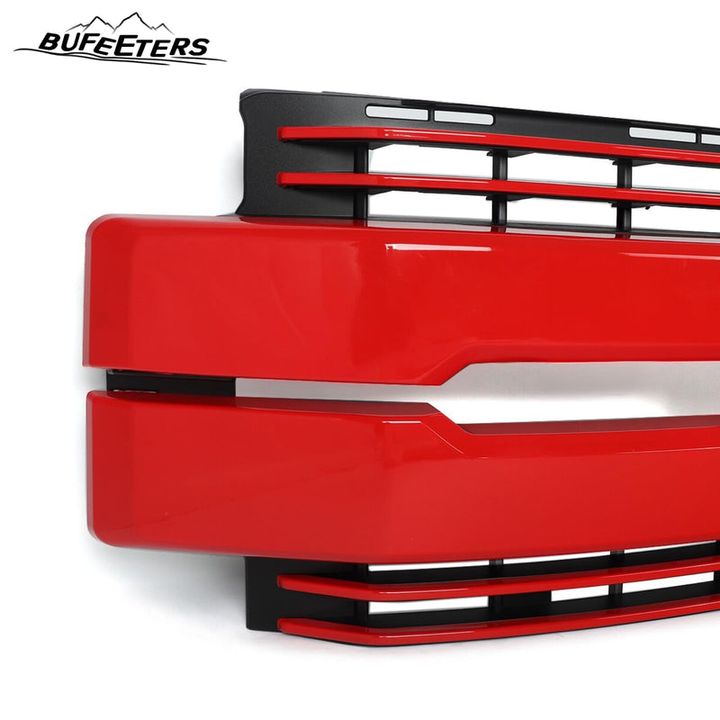 BUFEETERS Front Bumper Upper Grille Fit For 2017 2018 2019 F-250 F-350 F-450 F-550 Super Duty,
Lariat Style,Race Red&Matte Black