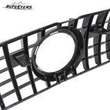 BUFEETERS  Front Bumper Upper Grille W/Camera Hole Fit For 2016 2017 2018 2019 Mercedes-Benz X166 GLS-Class,GT R Style,Chrome&Black