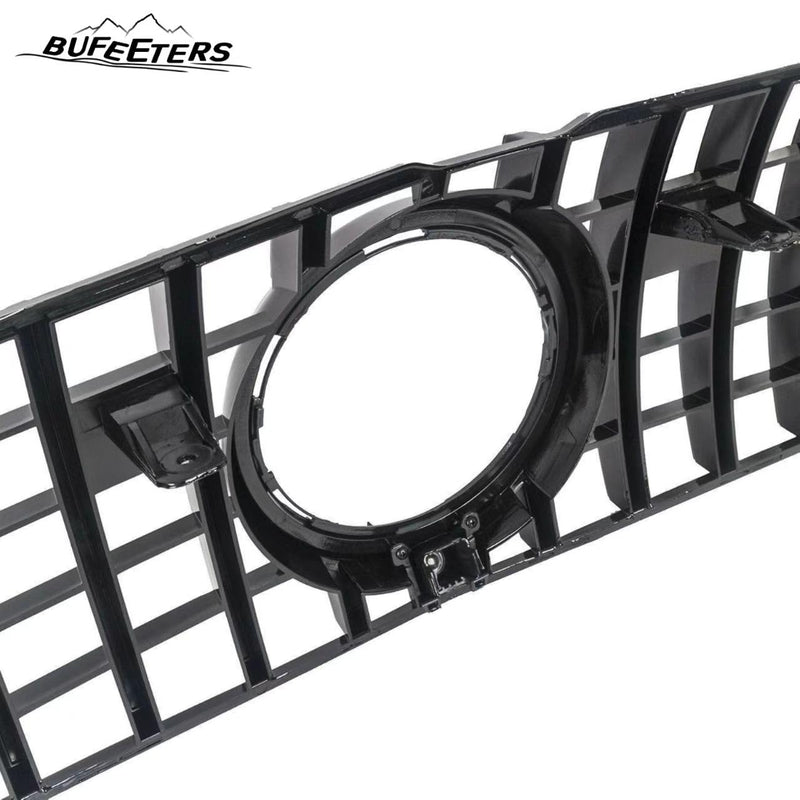 BUFEETERS  Front Bumper Upper Grille W/Camera Hole Fit For 2016 2017 2018 2019 Mercedes-Benz X166 GLS-Class,GT R Style,Chrome&Black