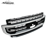 BUFEETERS Front Bumper Upper Grille Fit For 2020 2021 2022 F-250 F-350 Super Duty,Platinum Style,JS Iconic Silver&Black