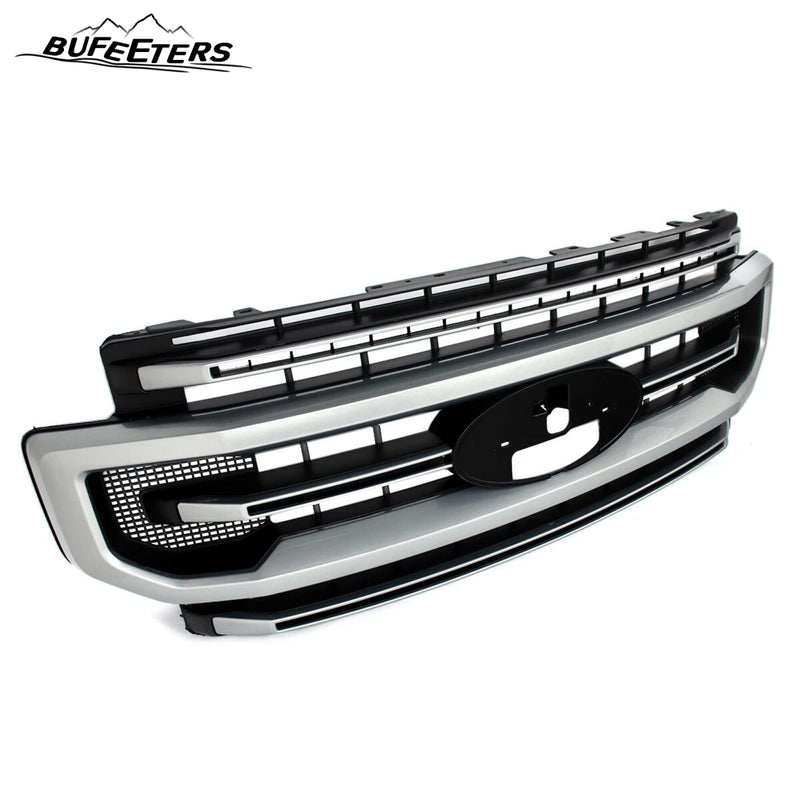 BUFEETERS Front Bumper Upper Grille Fit For 2020 2021 2022 F-250 F-350 Super Duty,Platinum Style,JS Iconic Silver&Black