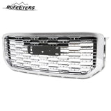 BUFEETERS   Front Upper Grille Mesh Grill Fit For 2015 2016 2017 2018 2019 2020 GMC Yukon/ Yukon XL,Denali Style,Chrome&Silver