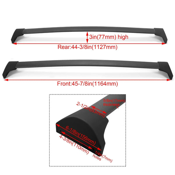 BUFEETERS  4Pcs  Roof Rack Accessories Side Rails & Cross Bars Fit For Honda Pilot 2016 2017 2018 2019 2020 2021 2022,Silver+Black