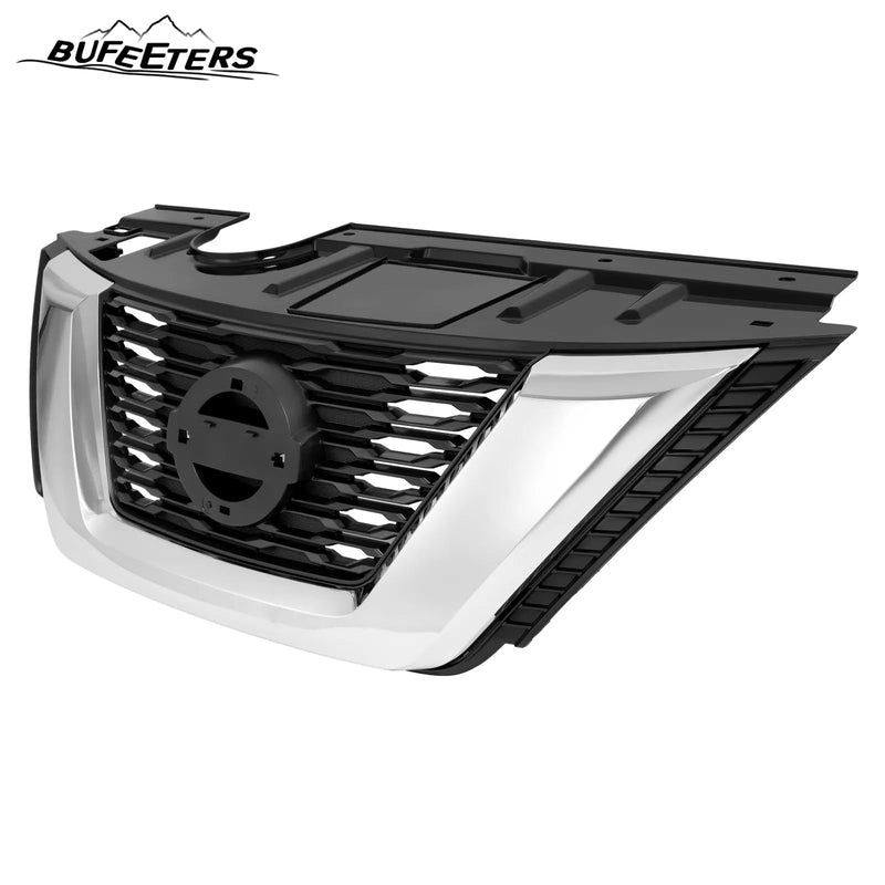 BUFEETERS Front Bumper Upper Grille Fit For 2017 2018 2019 2020 Nissan Rogue,Factory Style,Chrome&Black