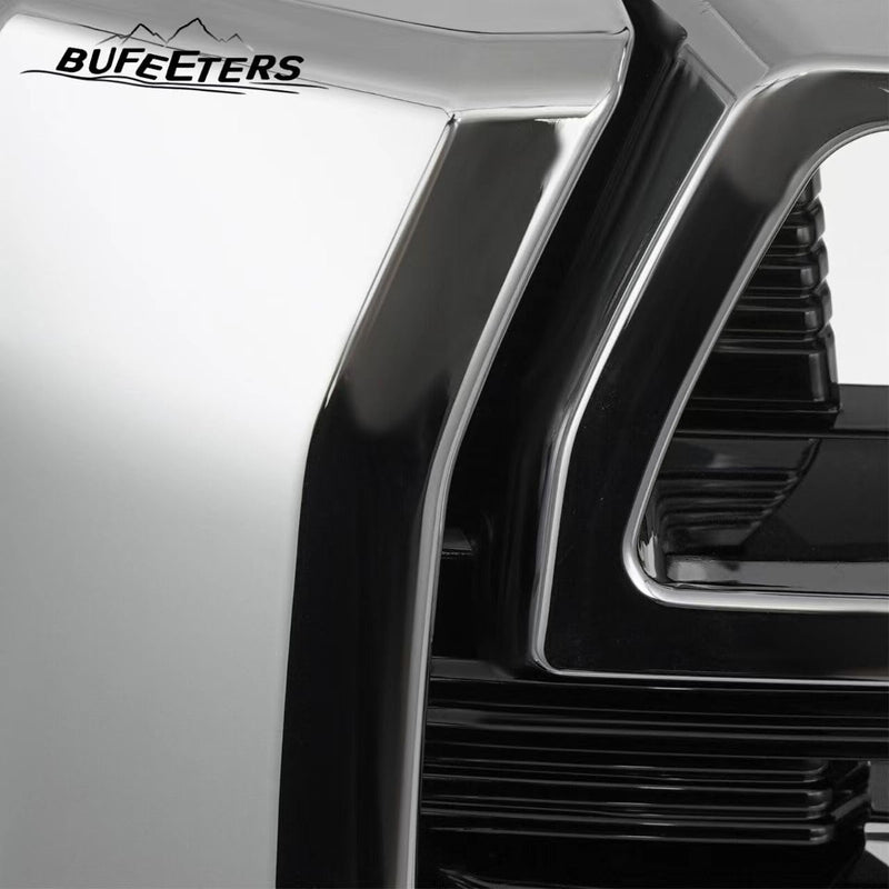BUFEETERS Front Bumper Upper Grille Fit For 2021 2022 2023 GMC Yukon/Yukon XL SLT AT4,Mesh Style,Black&Chrome