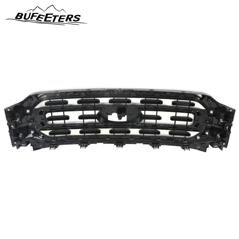 BUFEETERS Front Bumper Upper Grille Fit For 2021 2022 Ford F150 XLT,Horizontal Billet Style,Chrome&Black