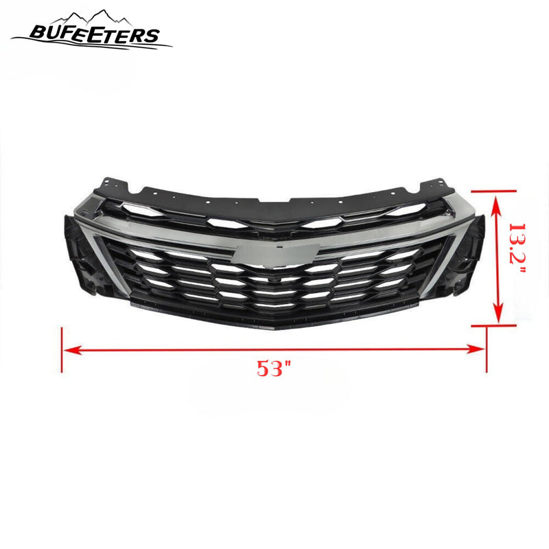BUFEETERS  Front Bumper Upper Grille Fit For 2022 2023 Chevy Chevrolet Traverse,Honeycomb Style,Chrome&Black