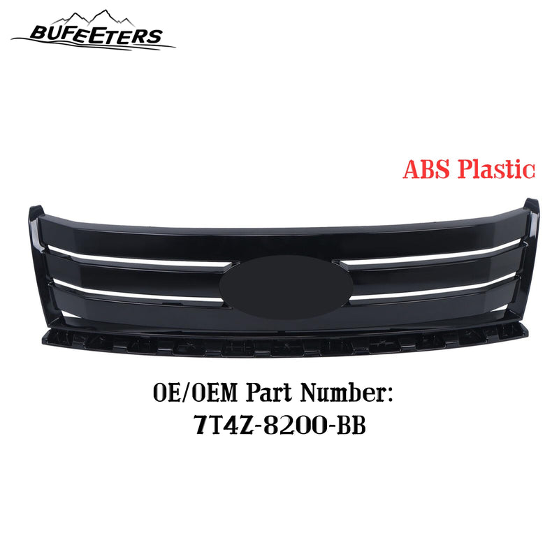 BUFEETERS Front Bumper Grille Upper Grill Trim Fit For 2007 2008 2009 2010 Ford Edge,Factory Style,Gloss Black