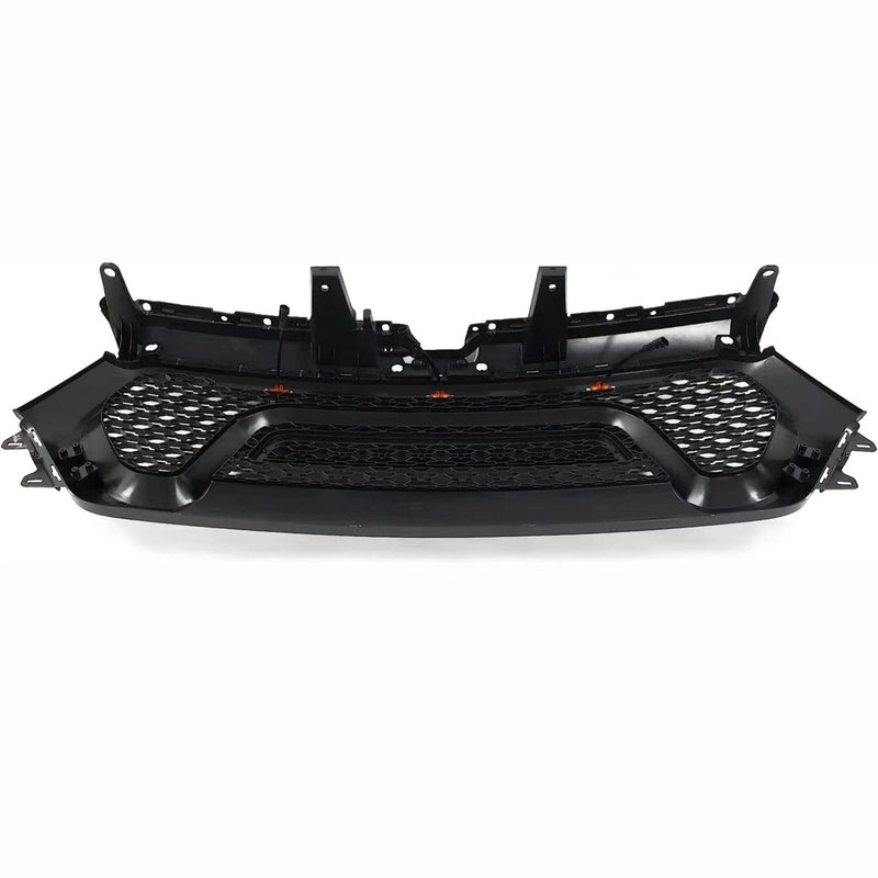 BUFEETERS  Front Upper Grille w/LED Fit For 2019 2020 2021 2022 2023 Dodge Ram 1500,Rebel Style,Matte Black