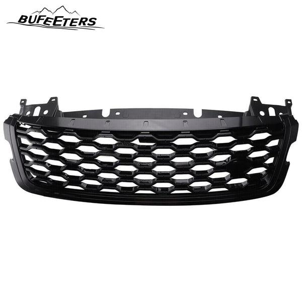 BUFEETERS  Front Bumper Upper Grille Fit For Range Rover Velar 2018 2019 2020 2021 2022 2023,Honeycomb Style,Gloss Black