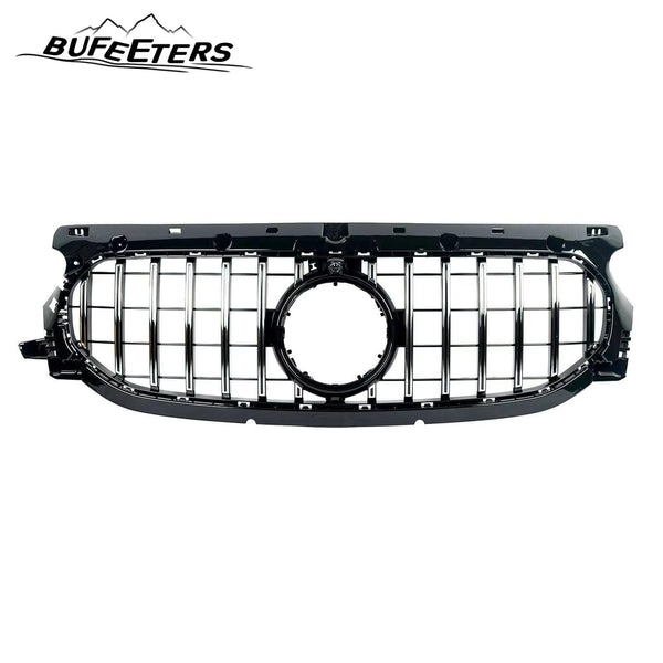 BUFEETERS Front Bumper Upper Grille Fit For 2021 2022 2023 2024 H247 GLA AMG GLA200 GLA250,GT Style,Chrome&Gloss Black