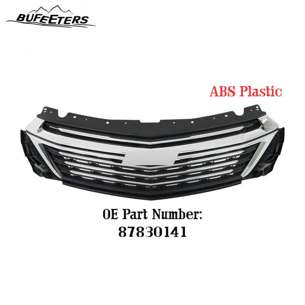 BUFEETERS  Front Bumper Upper Grille Chrome Surround Fit For 2022 2023 Chevy Chevrolet Traverse,Horizontal Billet Style,Chrome&Black
