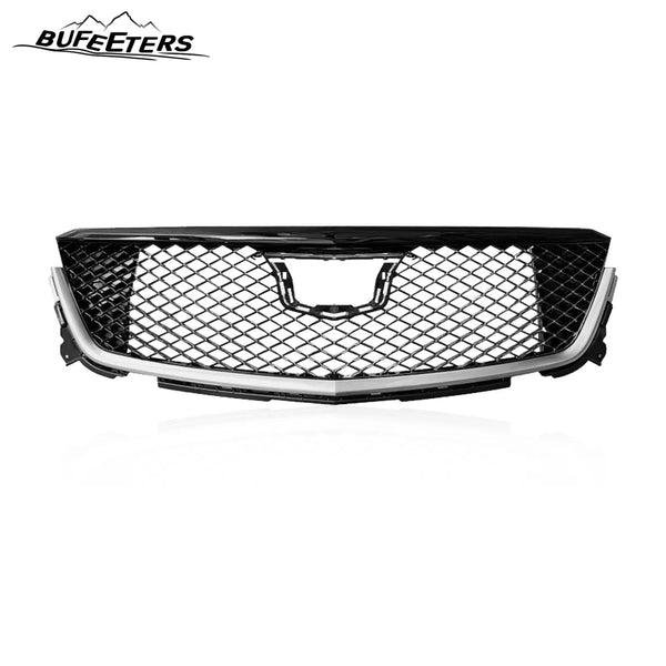 BUFEETERS  Front Bumper Upper Grille Assembly Fit For 2020 2021 2022 2023 2024 Cadillac CT4,Mesh Style,Chrome&Gloss Black